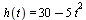 h(t) = `+`(30, `-`(`*`(5, `*`(`^`(t, 2)))))