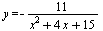 y = `+`(`-`(`/`(`*`(11), `*`(`+`(`*`(`^`(x, 2)), `*`(4, `*`(x)), 15)))))