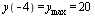 `and`(y(-4) = y[max], y[max] = 20)