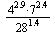 `/`(`*`(`^`(4, 2.9), `*`(`^`(7, 2.4))), `*`(`^`(28, 1.4)))