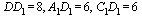 DD[1] = 8, `*`(A[1], `*`(D[1])) = 6, `*`(D[1], `*`(C[1])) = 6