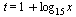 t = `+`(1, `*`(log[15], `*`(x)))