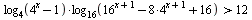 `>`(`*`(log[4](`+`(`^`(4, x), `-`(1))), `*`(log[16](`+`(`^`(16, `+`(x, 1)), `-`(`*`(8, `*`(`^`(4, `+`(x, 1))))), 16)))), 12)