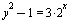 `+`(`*`(`^`(y, 2)), `-`(1)) = `+`(`*`(3, `*`(`^`(2, x))))