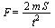 F = `+`(`/`(`*`(2, `*`(m, `*`(S))), `*`(`^`(t, 2))))